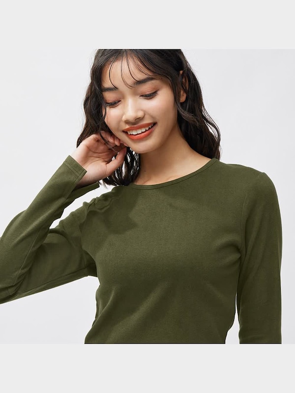 ソフトウォームクロップドT(長袖)Q+E