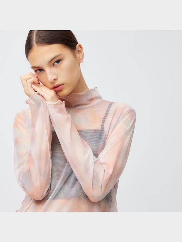 シアープリントハイネックT(長袖)Q