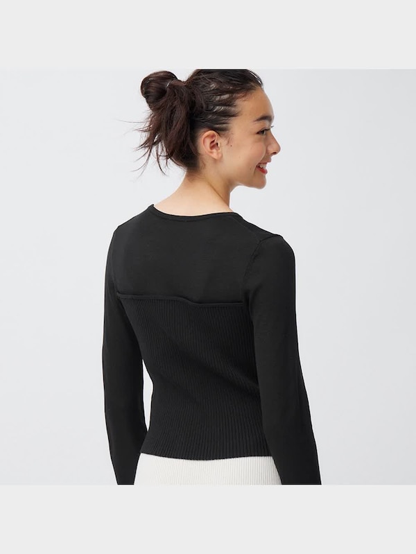 シアーコンビネーションセーター(長袖)Q+E