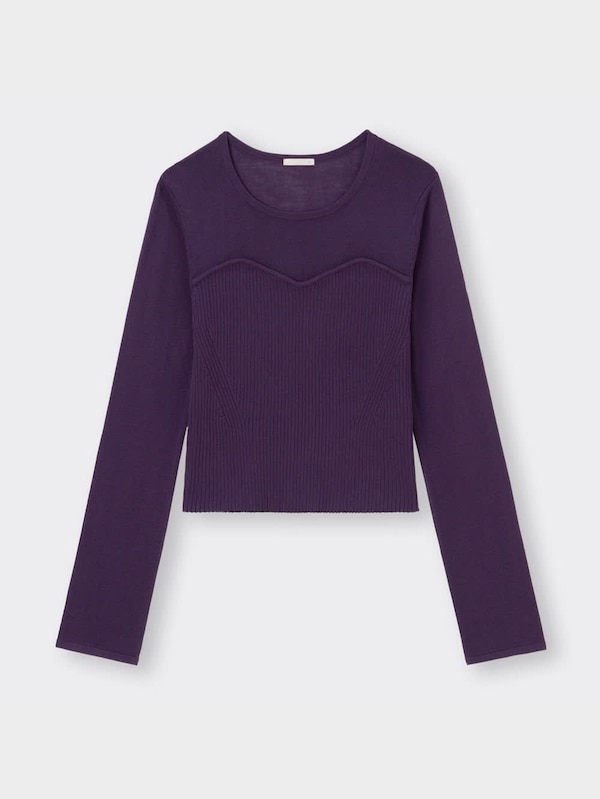 シアーコンビネーションセーター(長袖)Q+E