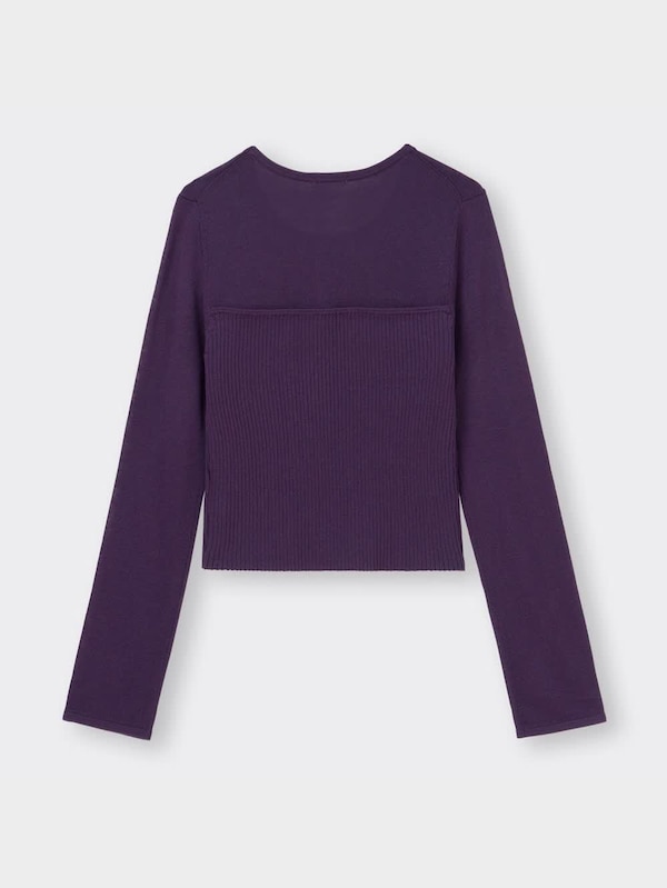 シアーコンビネーションセーター(長袖)Q+E