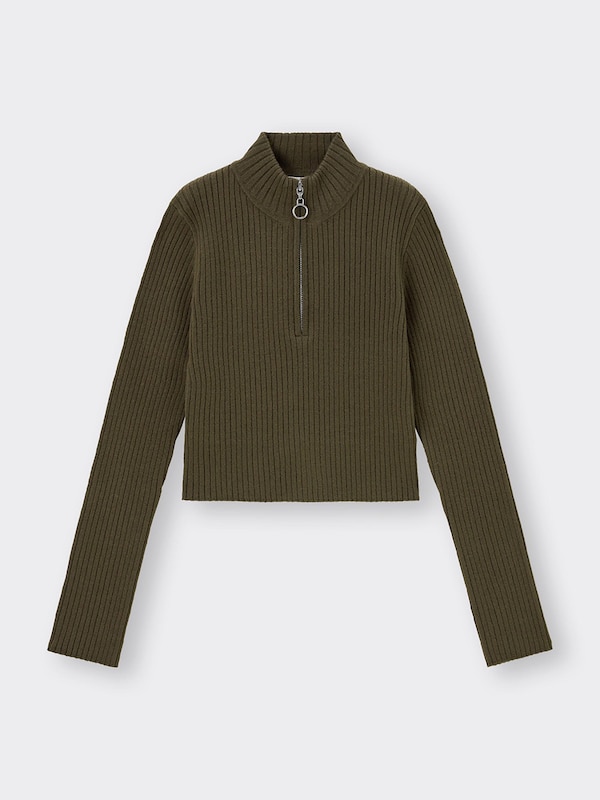 リブハーフジップセーター(長袖)Q