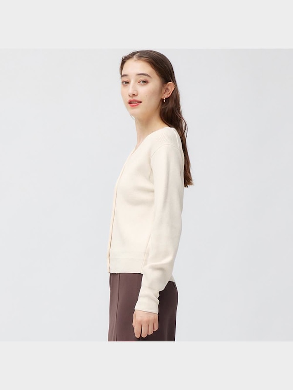 Vネックショートカーディガン(長袖)Z+E