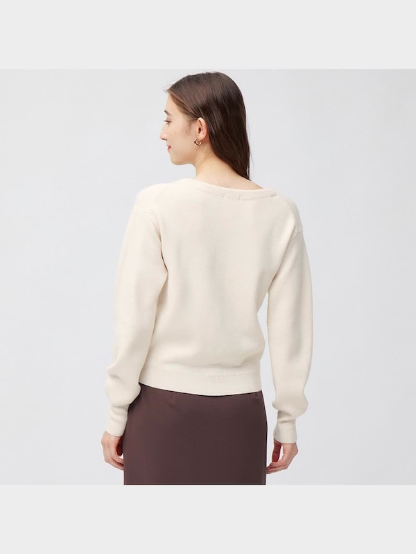 Vネックショートカーディガン(長袖)Z+E