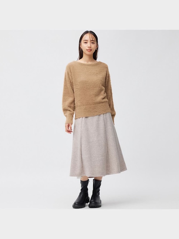 フェザーヤーンボートネックセーター(長袖)Z+E