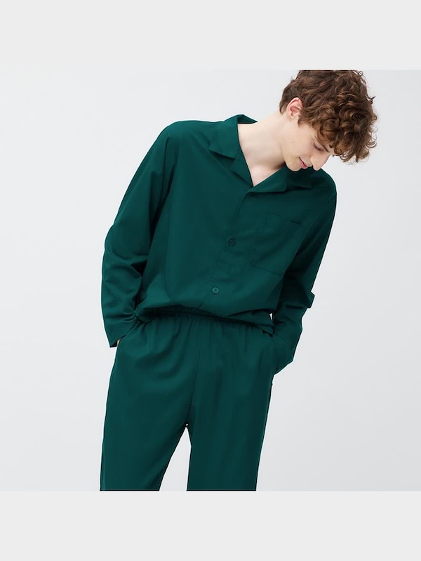 コットンブレンドレーヨンパジャマ長袖&ロングパンツ+EC