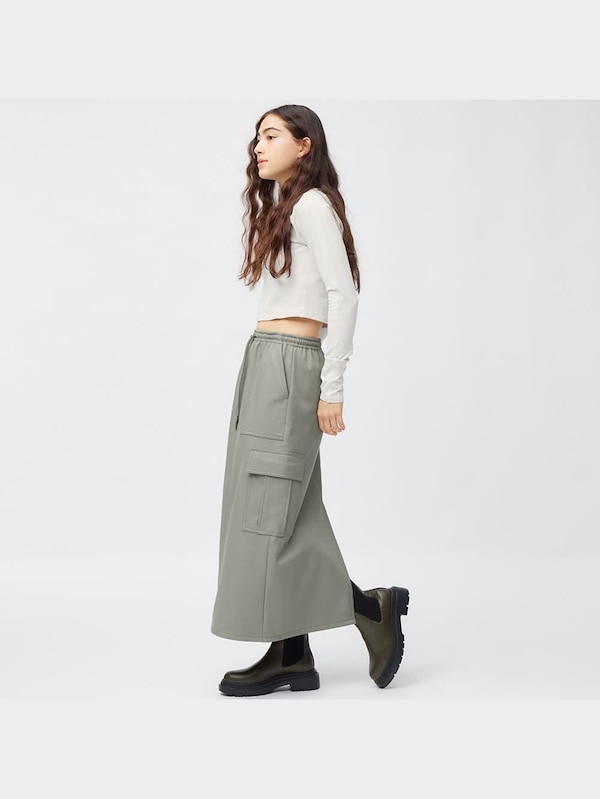 裏フリースカーゴロングスカートQ