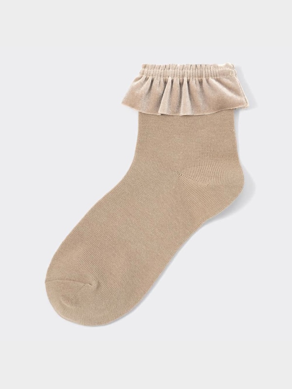 ベロアフリルアンクルソックス