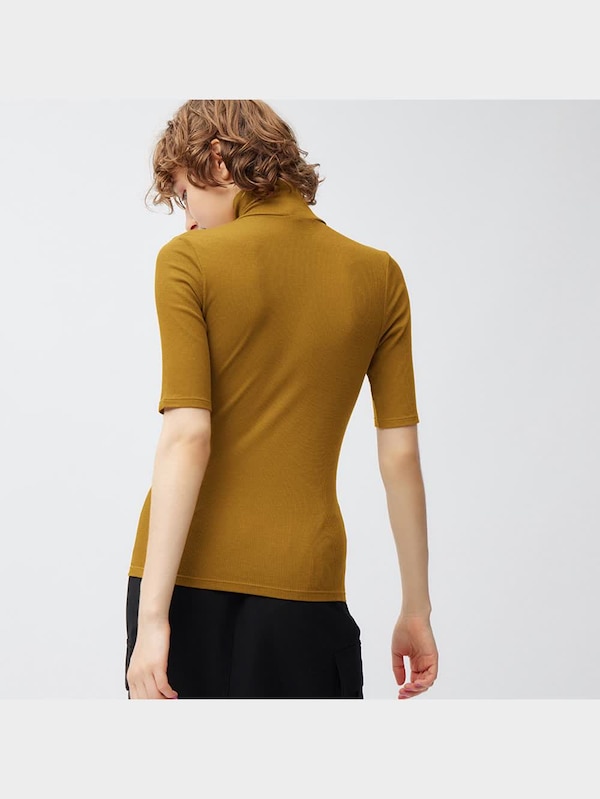 スタイルヒートリブタートルネックT(5分袖)+E