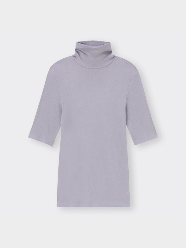 スタイルヒートリブタートルネックT(5分袖)+E