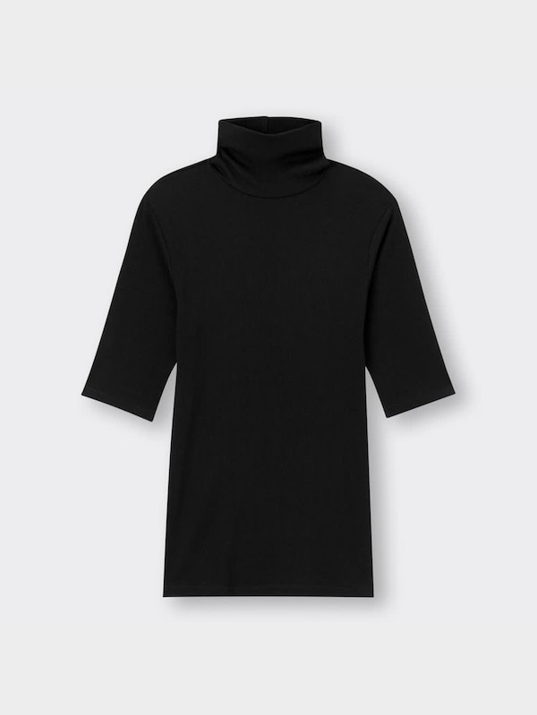 スタイルヒートリブタートルネックT(5分袖)+E