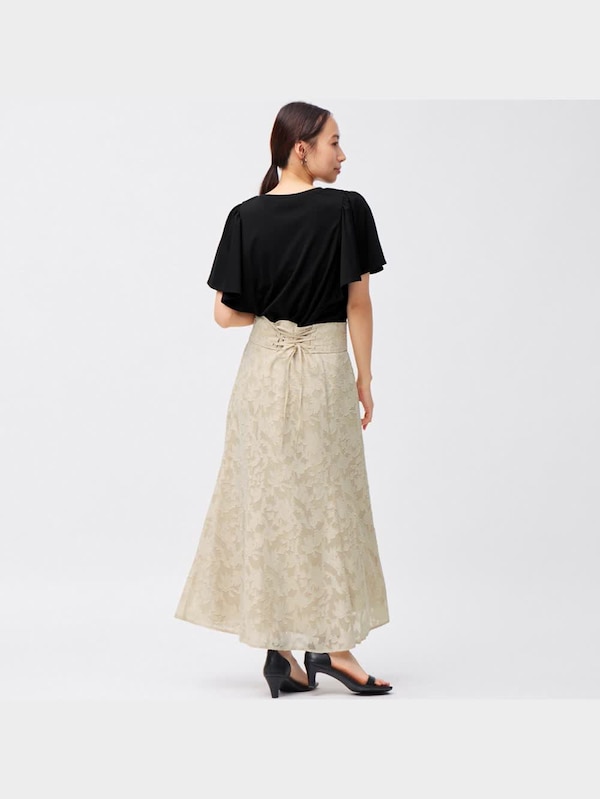 ジャカードバックリボンロングスカートZ+E