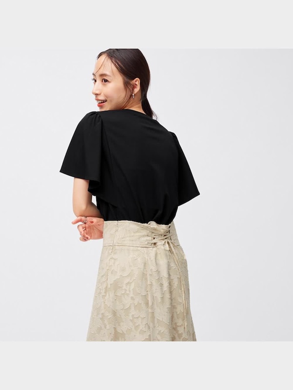 ジャカードバックリボンロングスカートZ+E