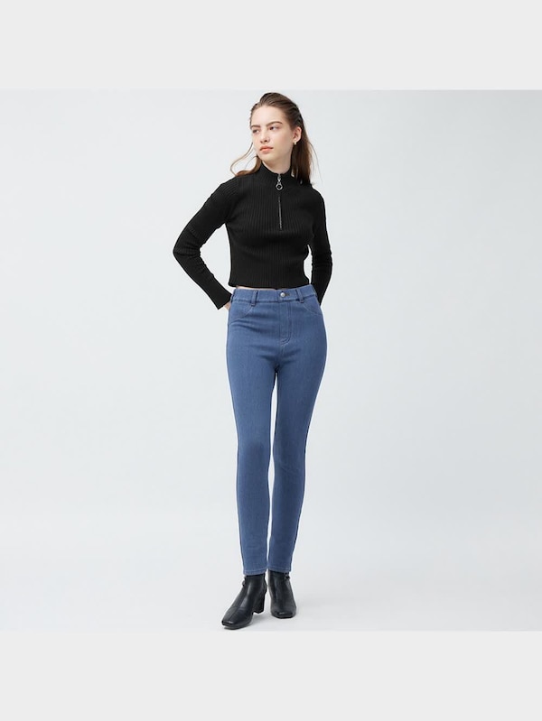 ウォームデニムレギンスパンツ+E