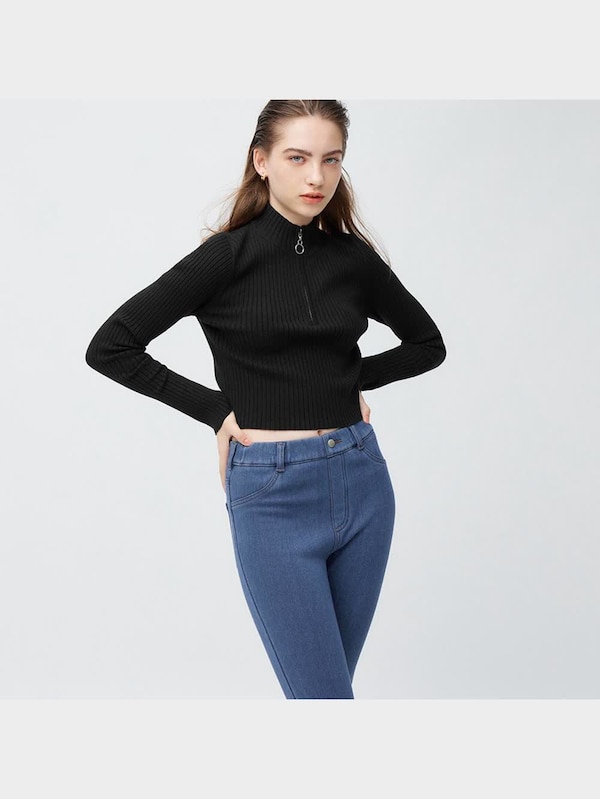 ウォームデニムレギンスパンツ+E