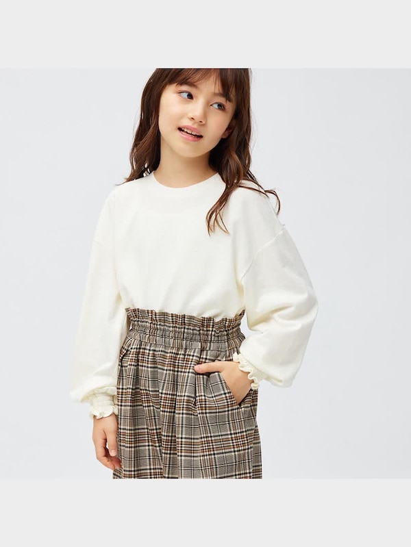 GIRLSハイウエストワイドパンツ(チェック)