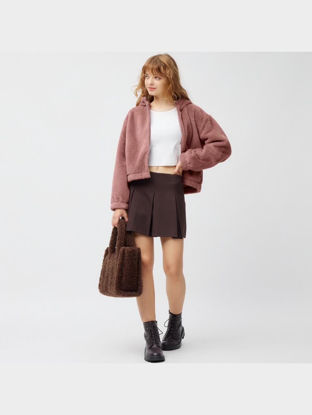 その他 yokoyama GU公式 | フェイクファーフーディジャケット(長袖)+E