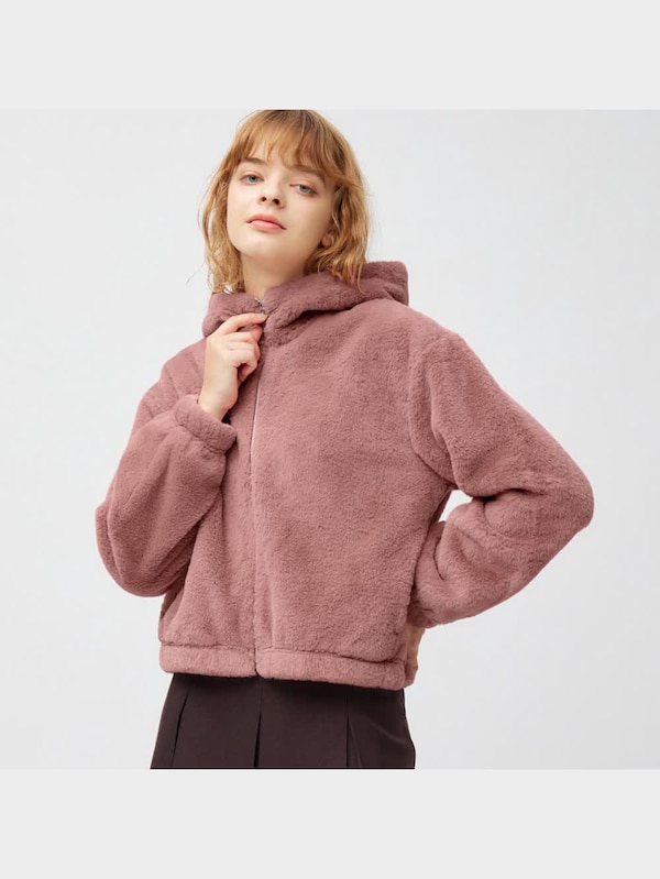 フェイクファーフーディジャケット(長袖)+E