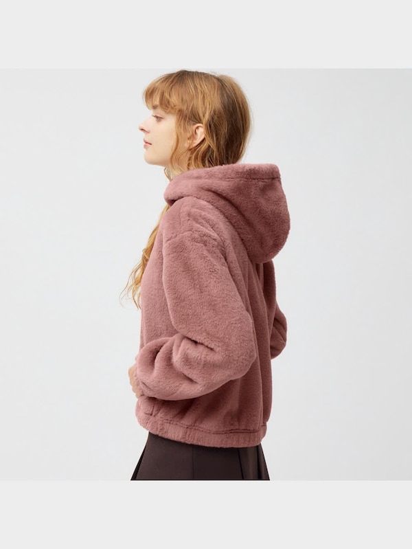 フェイクファーフーディジャケット(長袖)+E