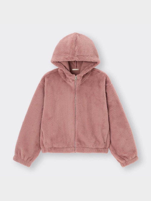 フェイクファーフーディジャケット(長袖)+E