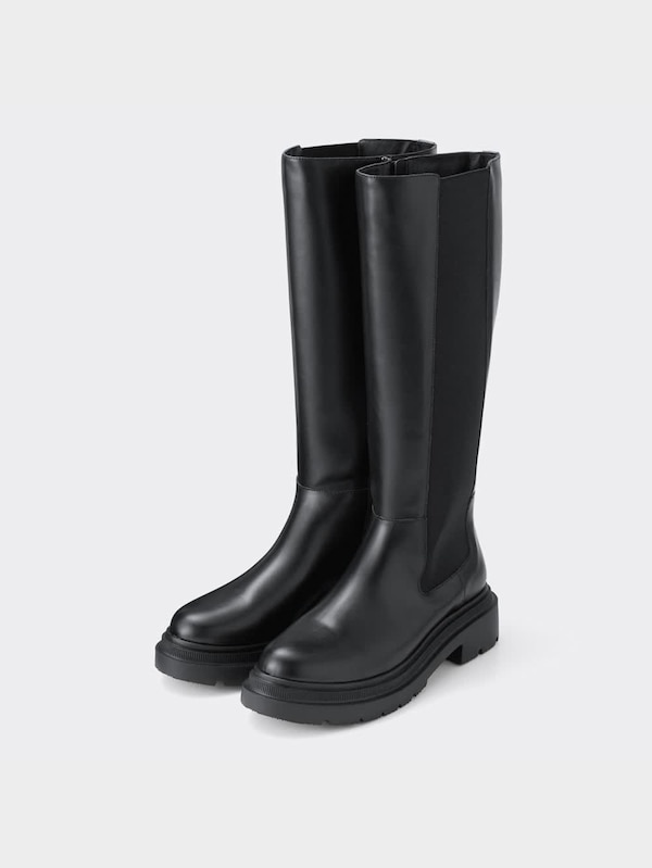 サイドゴアロングブーツ+E