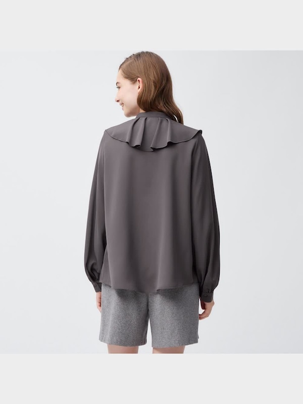 ラッフルカラーブラウス(長袖)Z+E