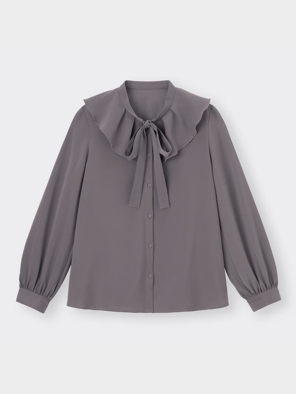 ラッフルカラーブラウス(長袖)Z+E