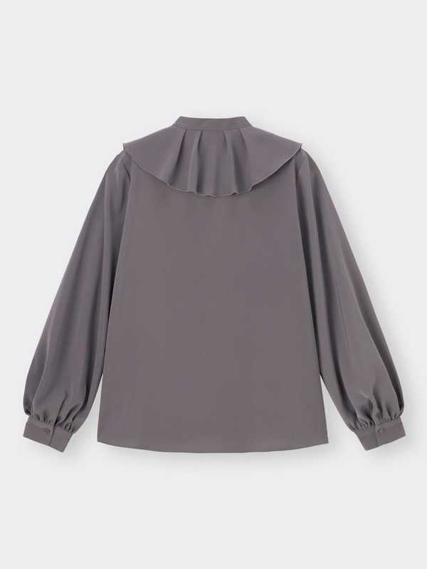 ラッフルカラーブラウス(長袖)Z+E