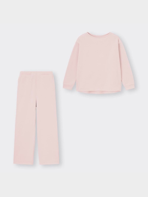 裏起毛ソフトウォームラウンジセット長袖&ロングパンツ+E