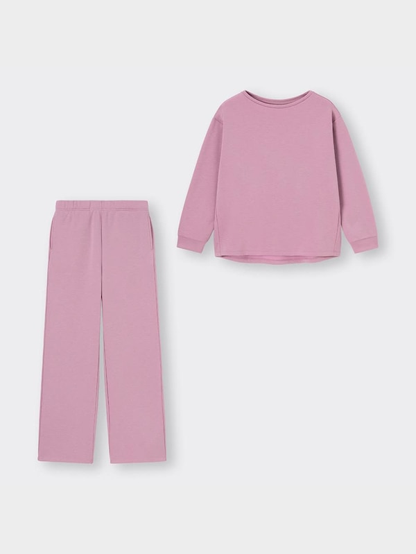 裏起毛ソフトウォームラウンジセット長袖&ロングパンツ+E