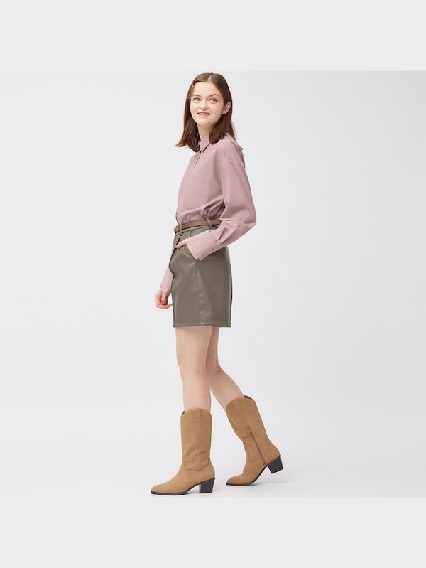 フェイクレザーショートパンツ(セットアップ可能)