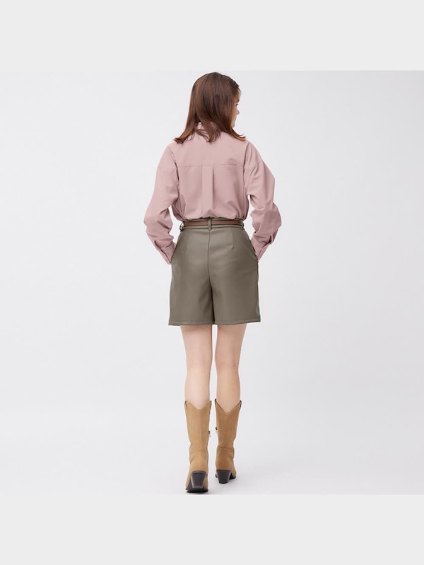 フェイクレザーショートパンツ(セットアップ可能)