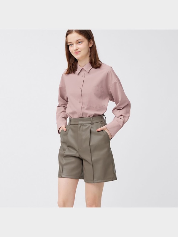 フェイクレザーショートパンツ(セットアップ可能)