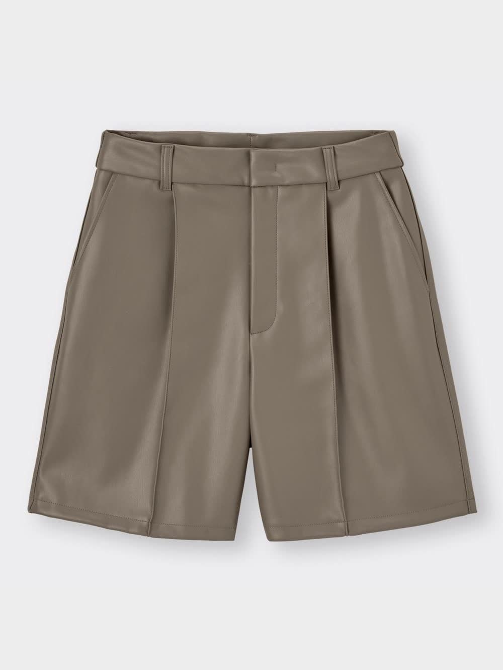 ダークグレー レザー風ショートパンツ ダークグレー レザー風ショートパンツ