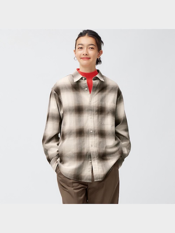 フランネルチェックシャツ(長袖)A