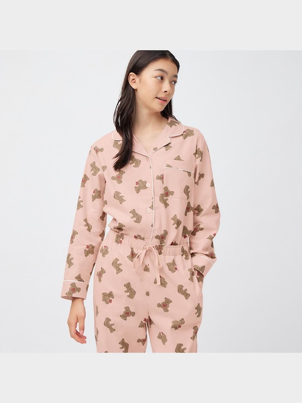 フランネルパジャマ(長袖&ロングパンツ)(ベア)+E