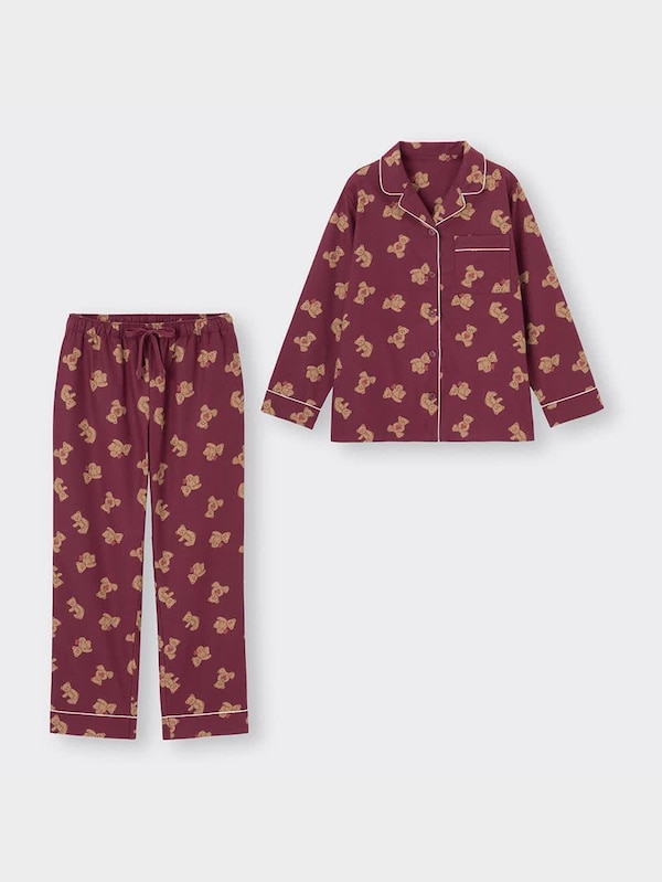 フランネルパジャマ(長袖&ロングパンツ)(ベア)+E