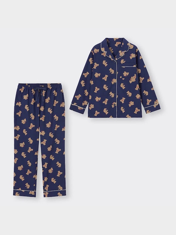 フランネルパジャマ(長袖&ロングパンツ)(ベア)+E