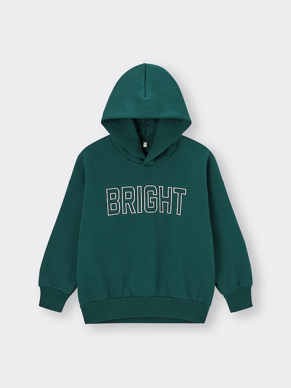 KIDS(男女兼用)裏起毛ヘビーウェイトスウェットパーカ(長袖)(ロゴ1)(セットアップ可能)