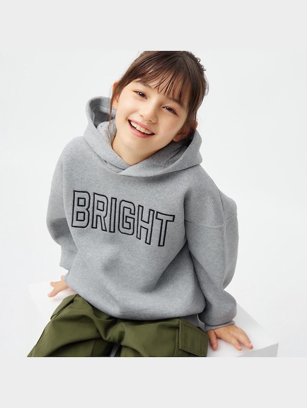 KIDS(男女兼用)裏起毛ヘビーウェイトスウェットパーカ(長袖)(ロゴ1)(セットアップ可能)