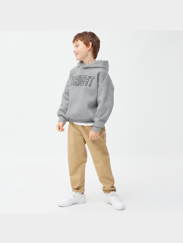 KIDS(男女兼用)裏起毛ヘビーウェイトスウェットパーカ(長袖)(ロゴ1)(セットアップ可能)