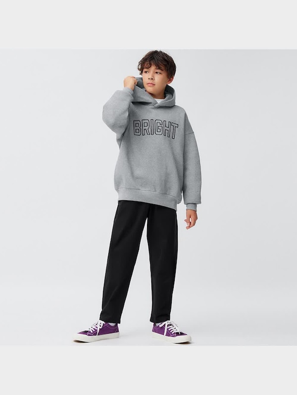 KIDS(男女兼用)裏起毛ヘビーウェイトスウェットパーカ(長袖)(ロゴ1)(セットアップ可能)