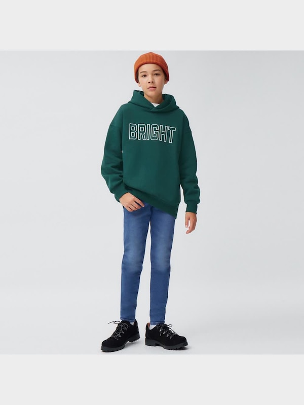 KIDS(男女兼用)裏起毛ヘビーウェイトスウェットパーカ(長袖)(ロゴ1)(セットアップ可能)