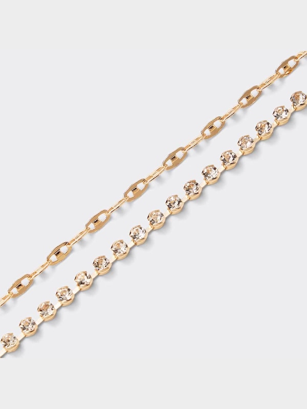 ビジュー&チェーンブレスレットセット