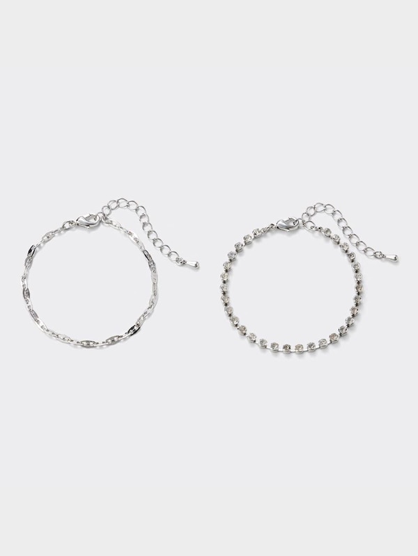 ビジュー&チェーンブレスレットセット