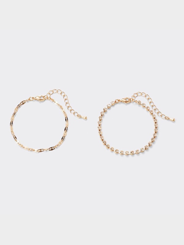 ビジュー&チェーンブレスレットセット