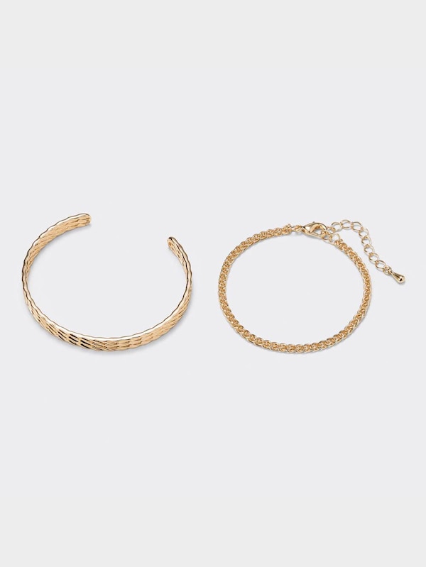 メタルバングル&チェーンブレスレット