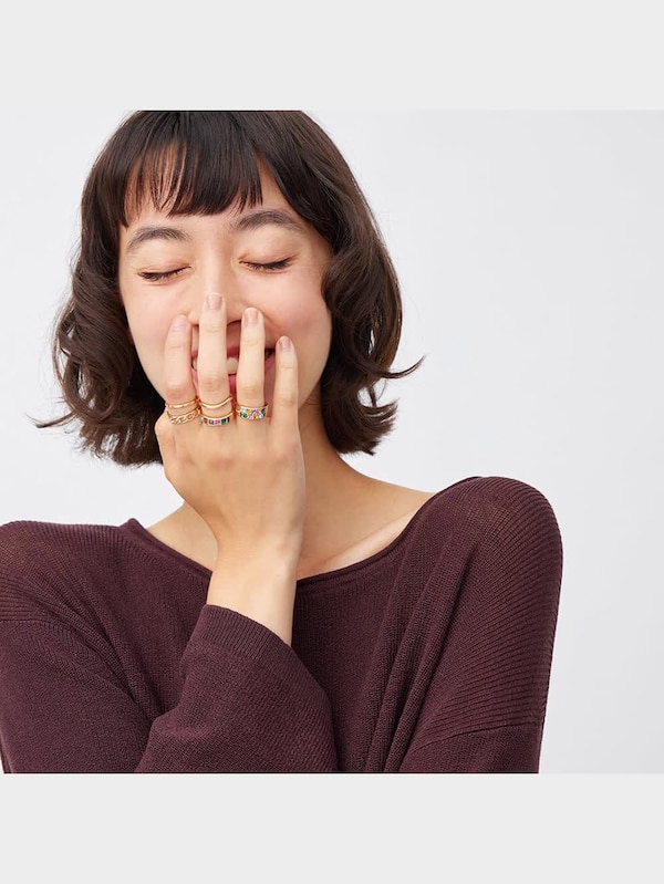 ビジュー&メタルリングセッ ト5P