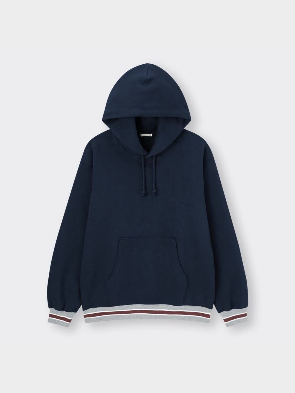 GU公式 | ヘビーウェイトスウェットリブラインパーカ(長袖)