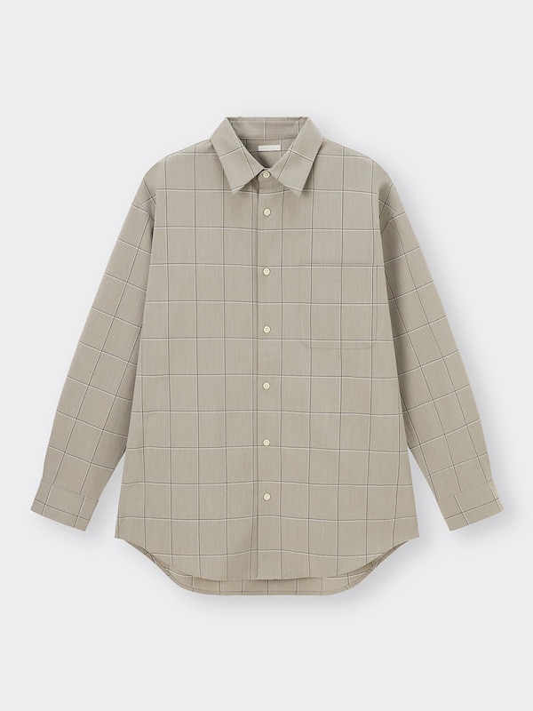 オーバーサイズシャツ(長袖)(チェック)+E